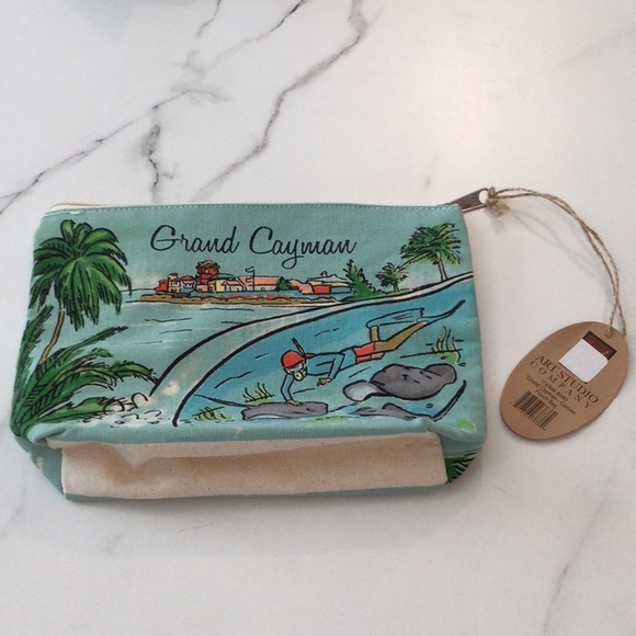 NWT Grand Cayman canvas painted bag - Picture 2 of 3